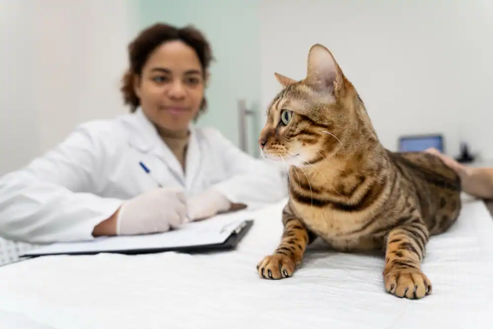 Katze bekommt Meloxoral von Tierärztin verschrieben