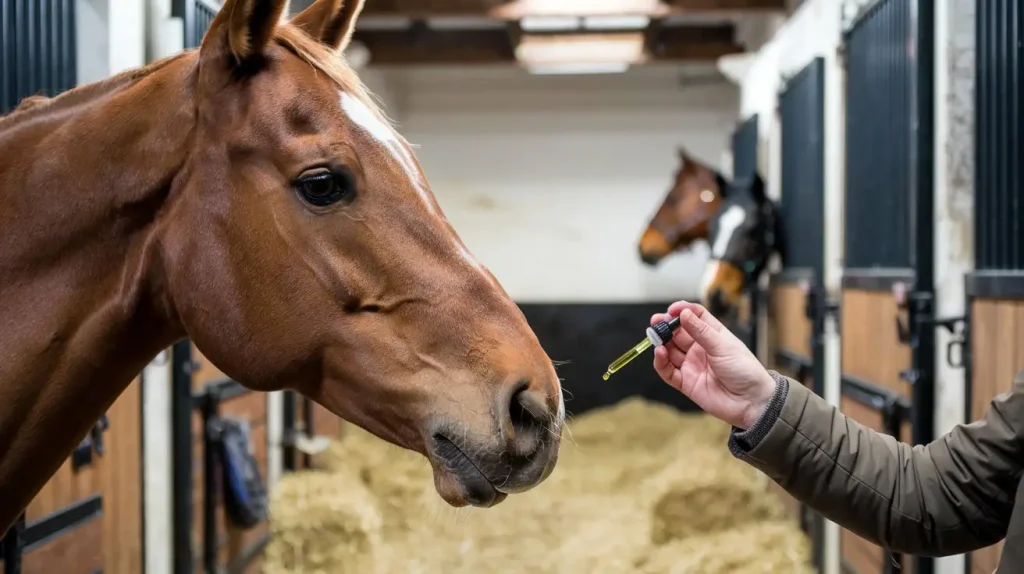 Pferd bekommt CBD Öl