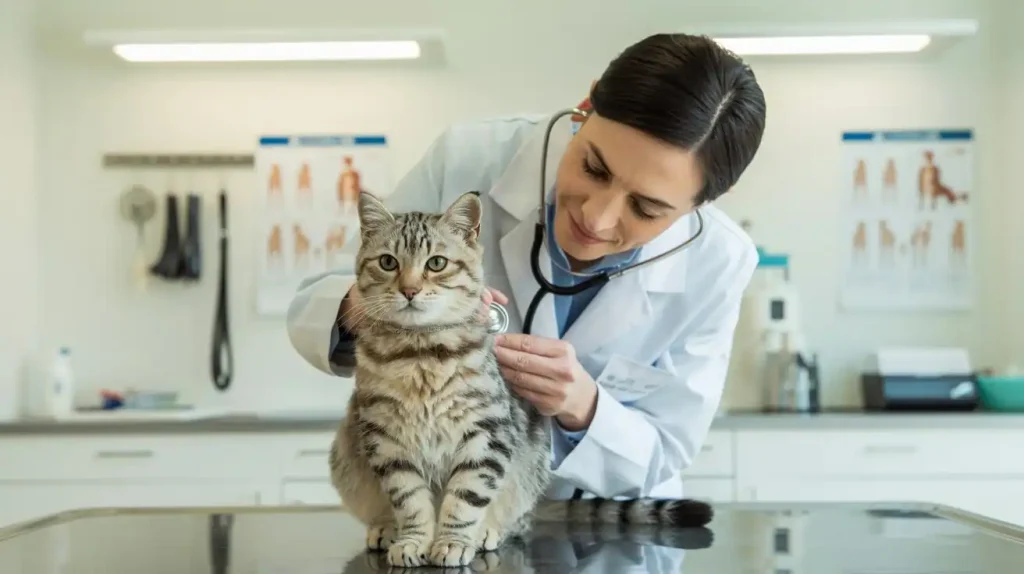 Katze mit Warze beim Tierarzt