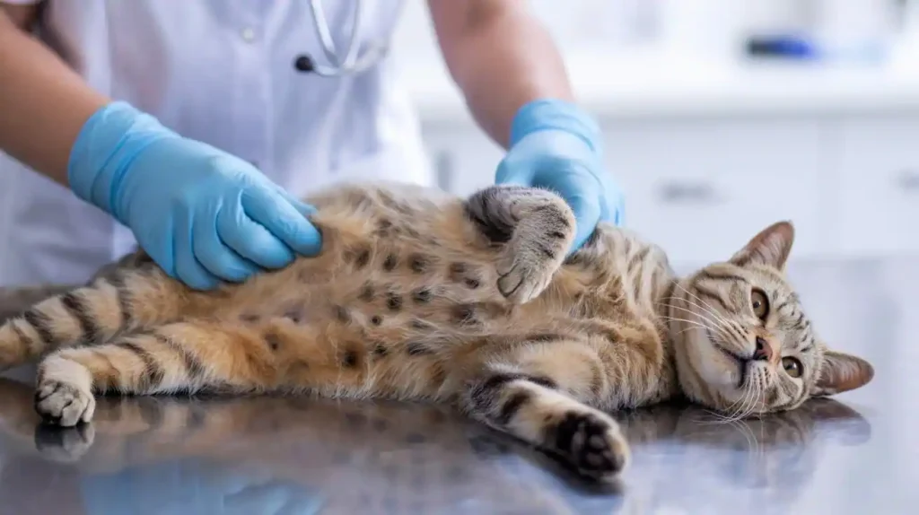 Katze mit Wasserbauch beim Tierarzt