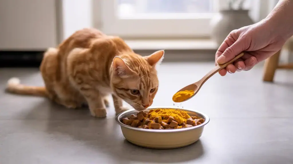 Katze bekommt Kurkuma als Alternative bei Krebs