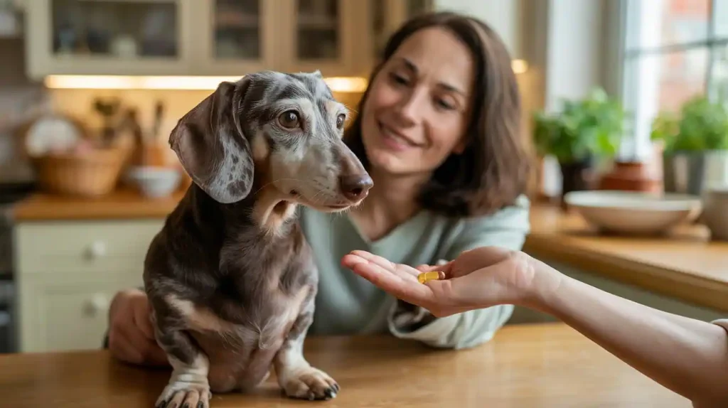 Dackel bekommt Boswellia Serrata Kapsel
