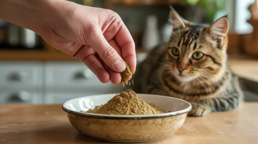Katze bekommt Teufelskralle