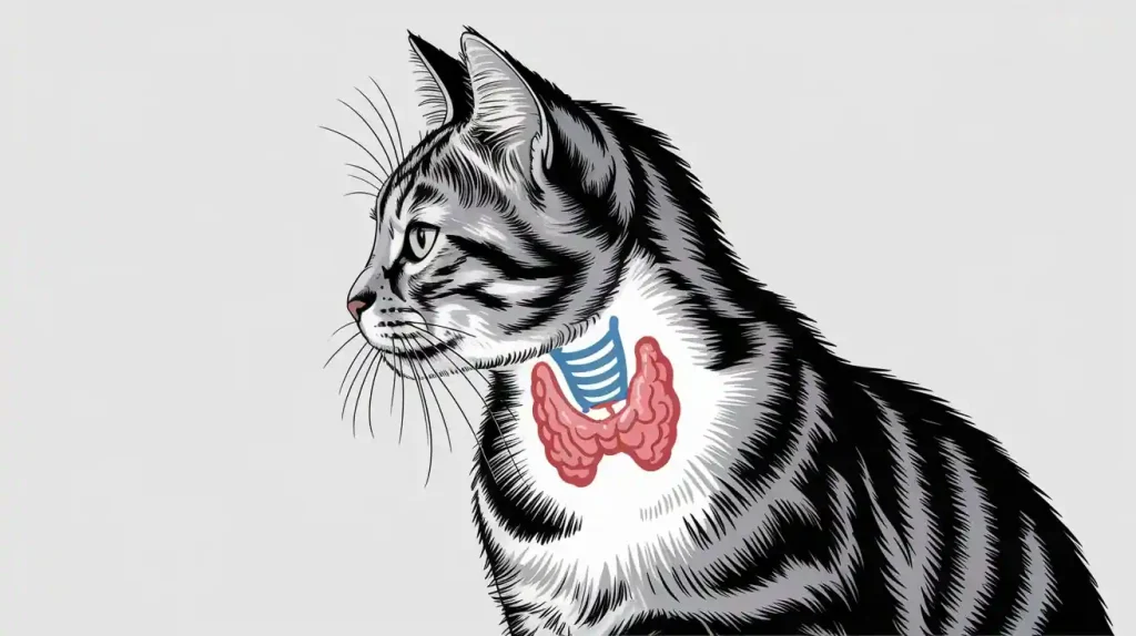 Grafische Darstellung der Schilddrüse einer Katze