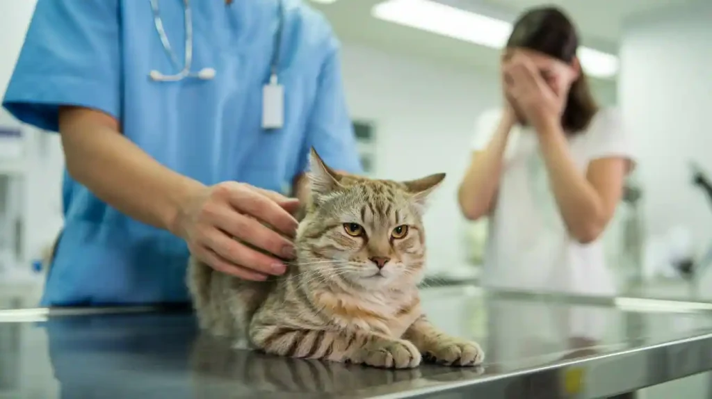 Katze hat Krebs und wird vom Tierarzt eingeschläfert