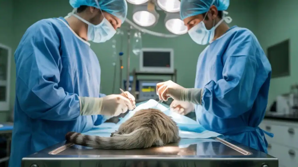 Katze mit Hautkrebs wird operiert