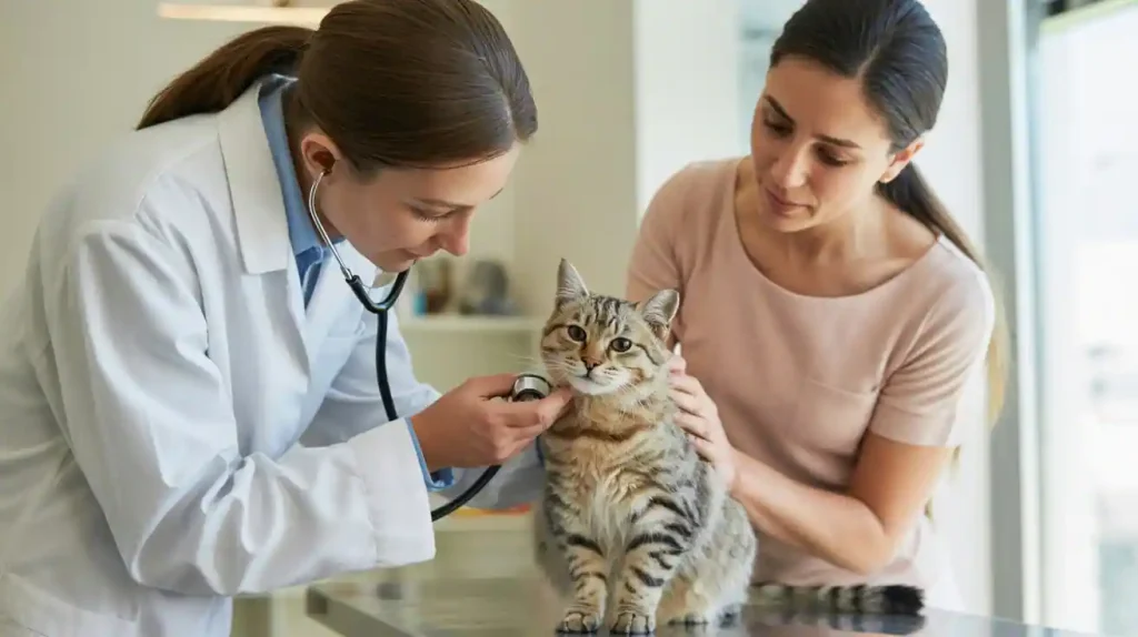 Katze mit Schilddrüsenkarzinom beim Tierarzt