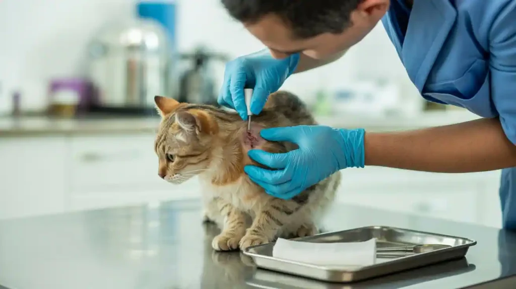 Wundversorgung einer Katze mit Fibrosarkom