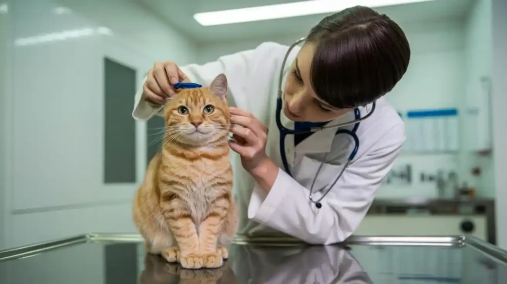 Katze mit Lungenkrebs wird untersucht