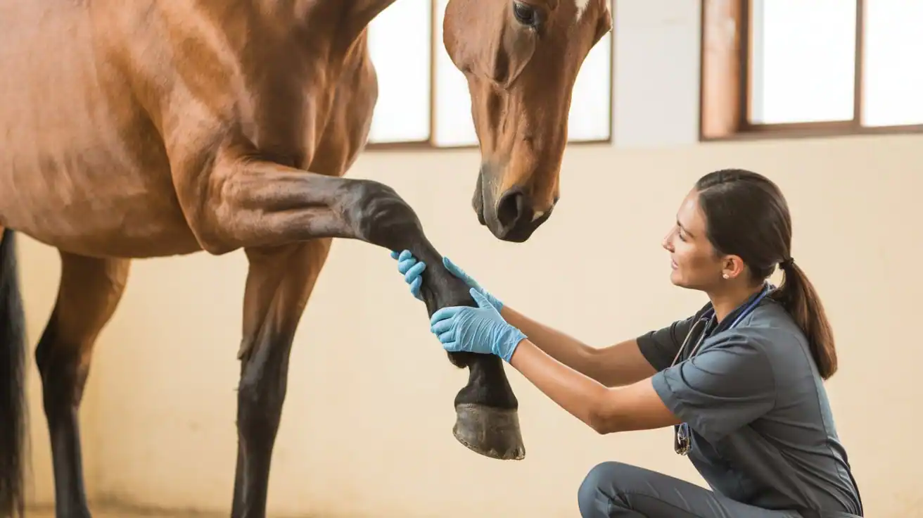Pferd bekommt Hausmittel gegen Mauke