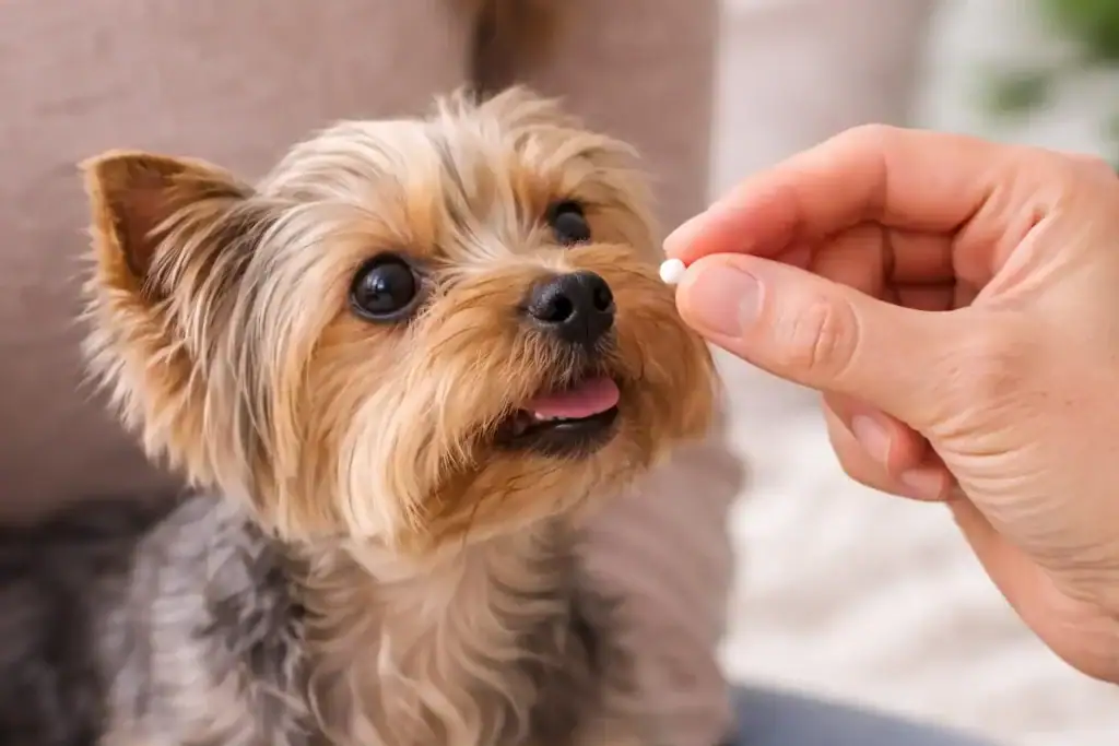 Hund bekommt Ignatius Globuli