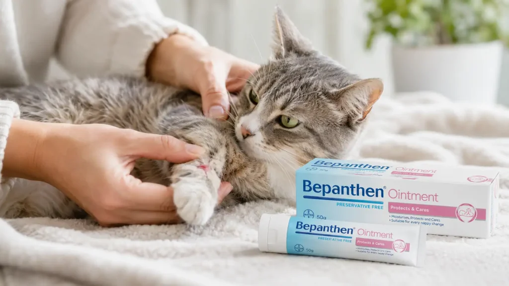 Bepanthen wird als Hausmittel für offene Wunden bei Katzen verwendet