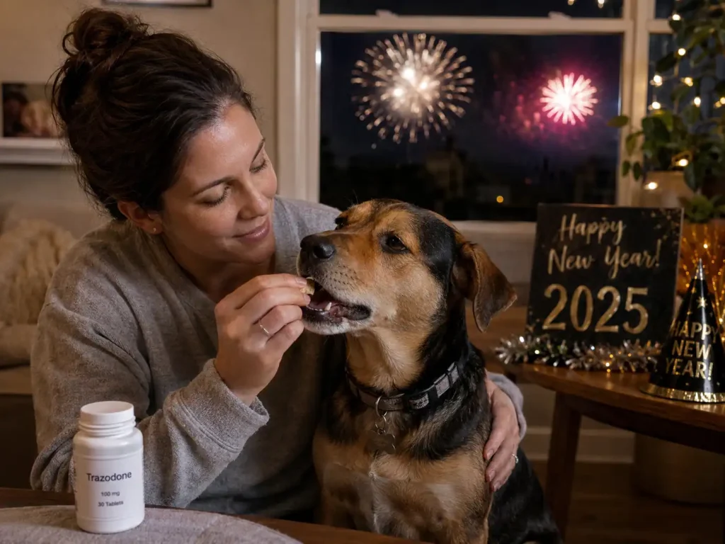 Hund bekommt Trazodon zu Silvester