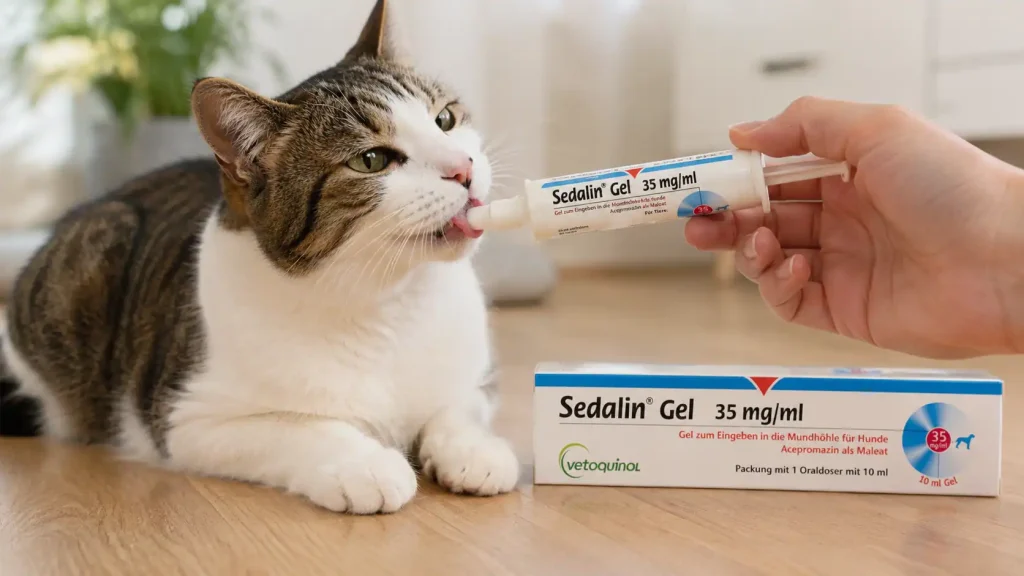 Katze bekommt Sedalin Gel