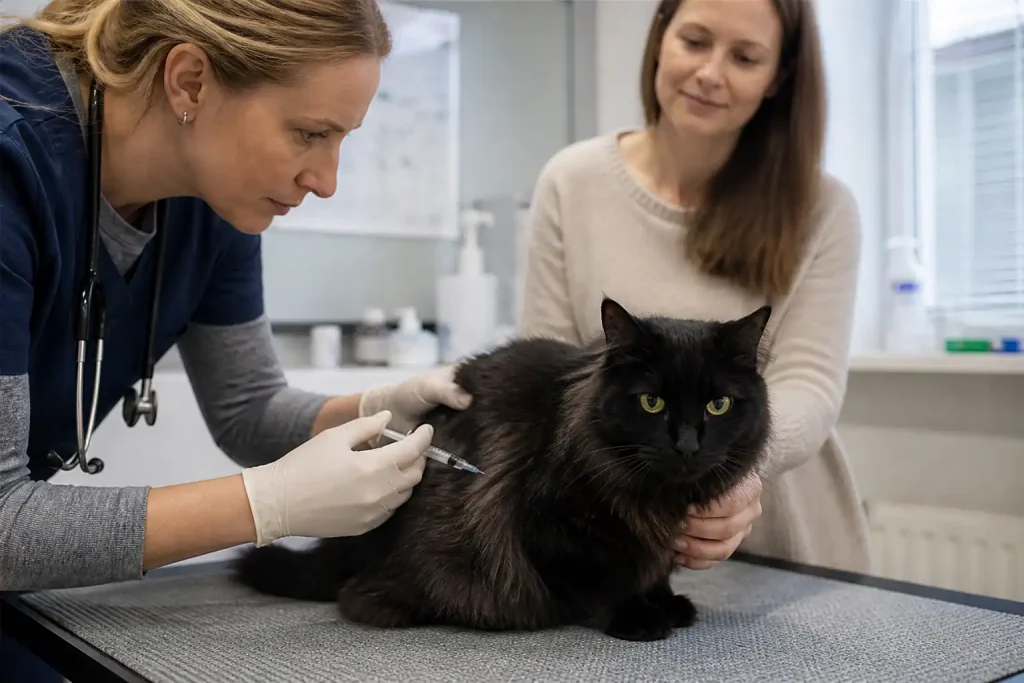 Katze bekommt Solensia gespritzt