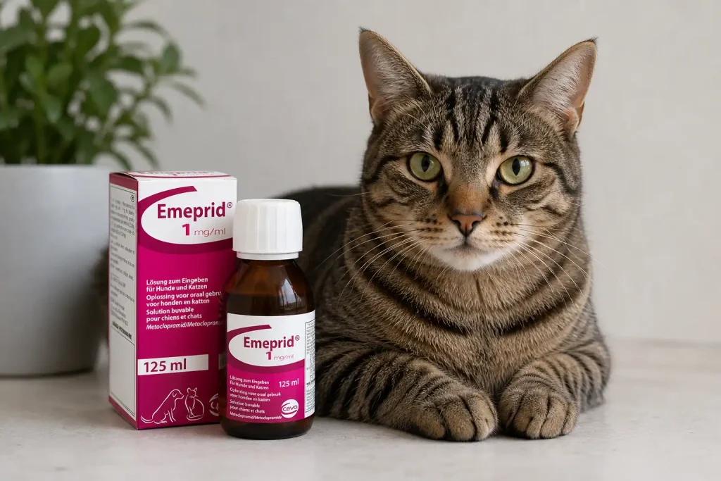 Katze mit Emeprid Packung