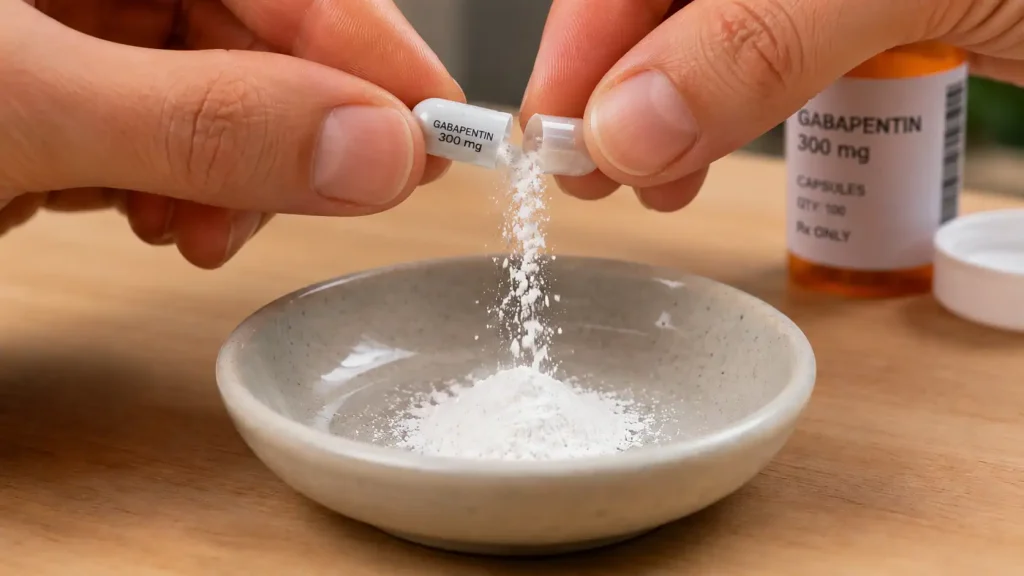 Öffnen der Gabapentin Kapsel