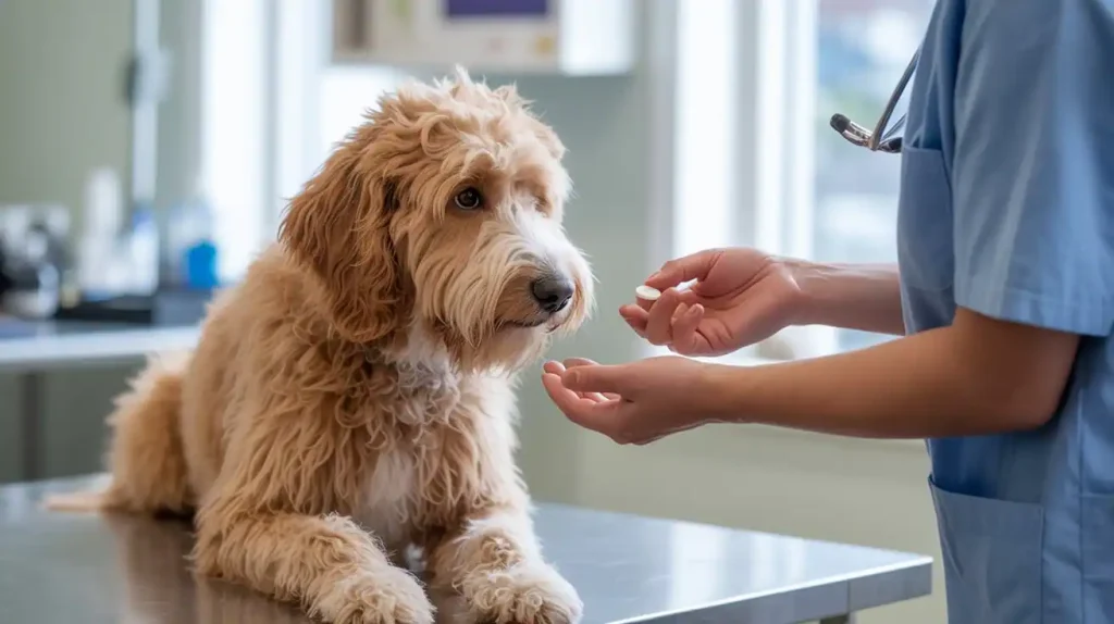 Hund bekommt Previcox vom Tierarzt