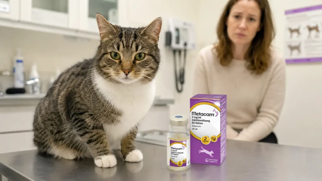 Katze mit Metacam Nebenwirkungen beim Tierarzt
