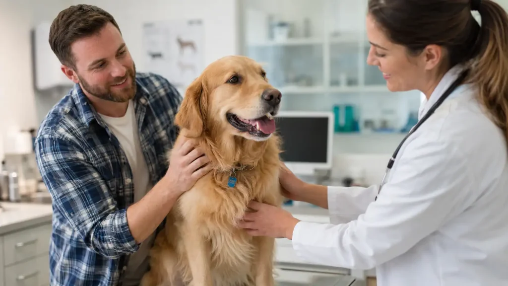 Tierarzt bespricht Cetirizin Dosierung beim Hund