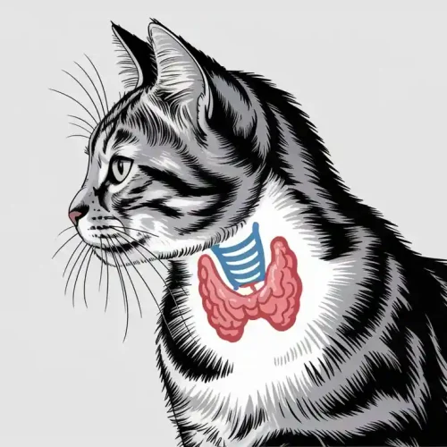 Grafische Darstellung der Schilddrüse einer Katze