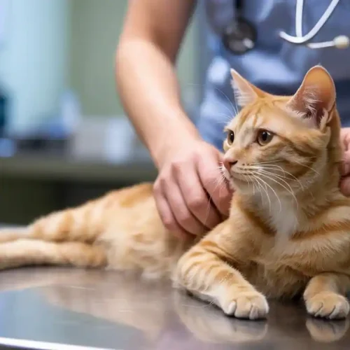 Katze mit Hirntumor beim Tierarzt