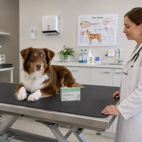 Tierärztin verschreibt Sucrabest für einen Hund